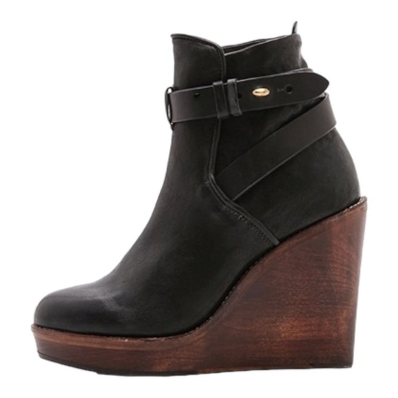 Rag & Bone Black & Brown Emery Wedge Boots- - Picture 2 of 14